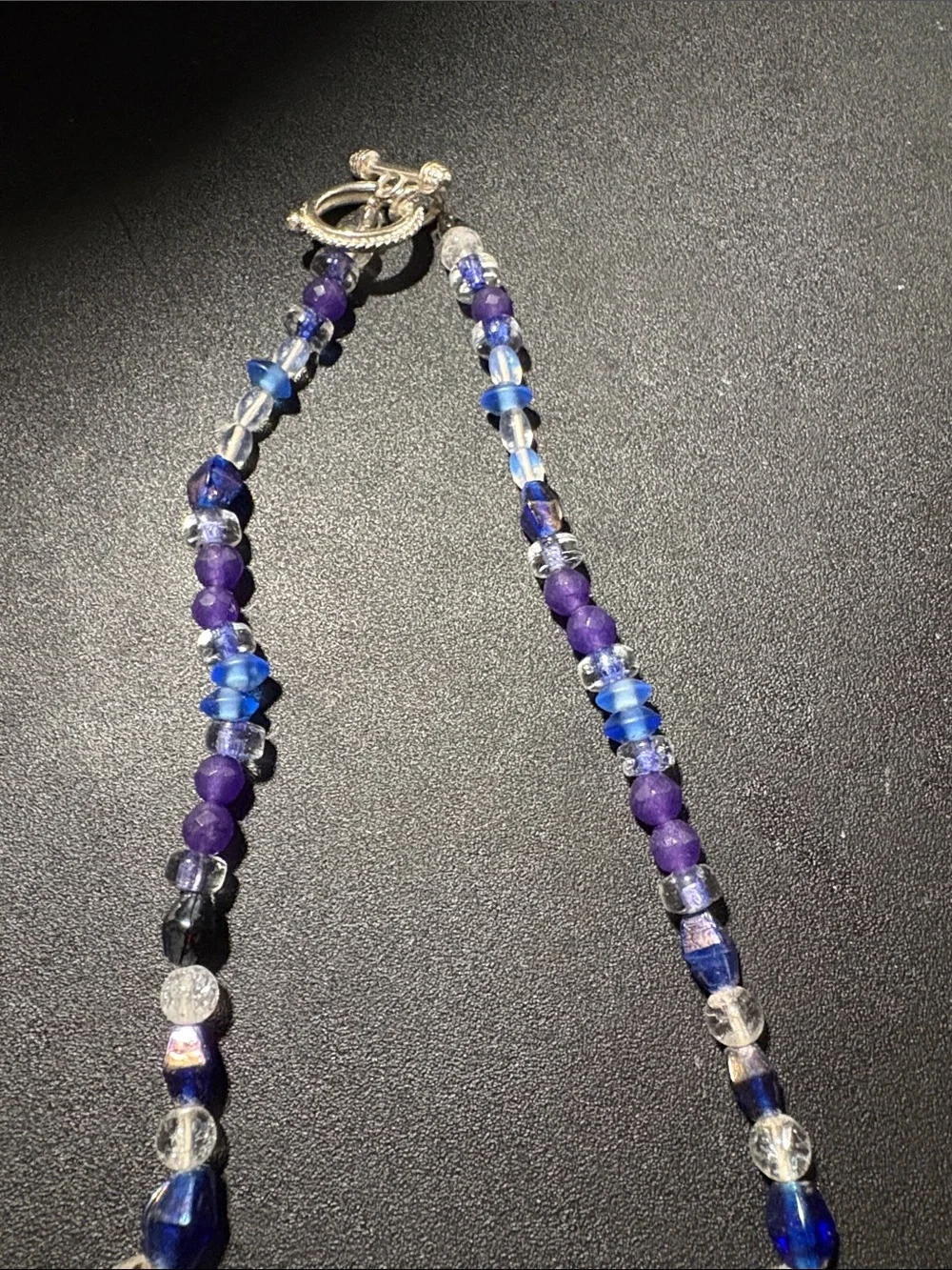 Handcrafted Purple & Blue Beaded Necklace